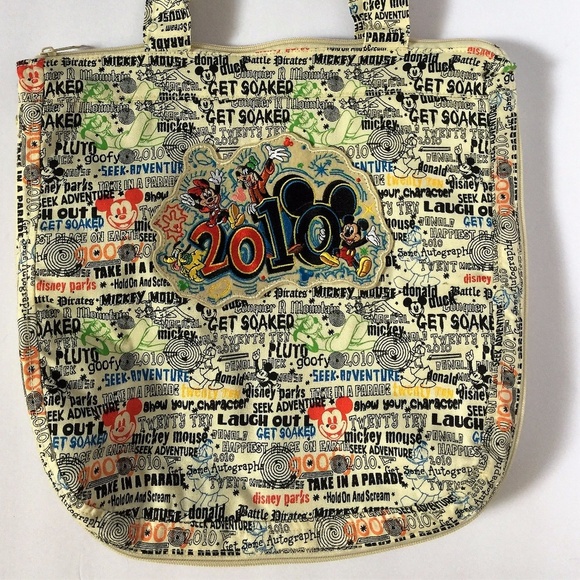 Walt Disney World 2010 Mickey Minnie Zip Tote Bag - Picture 1 of 8